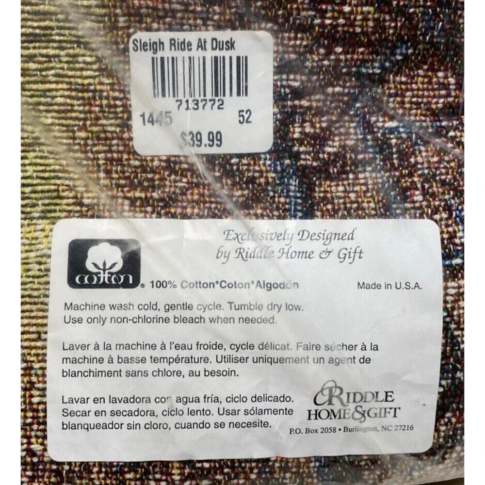 Riddle Home & Gift Christmas Sleigh Ride At Dusk Tapestry Throw Blanket Sealed